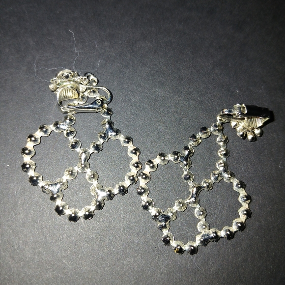 Crystal Rhinestone Clip On Earrings - Picture 4 of 5